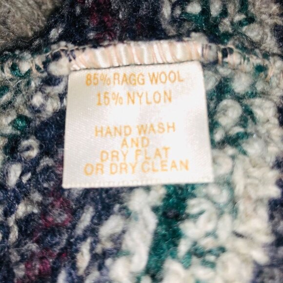 Vintage Fieldmaster Mens L Sweater Tan Gray Green Long Sleeve Crew Neck Wool - Picture 8 of 8